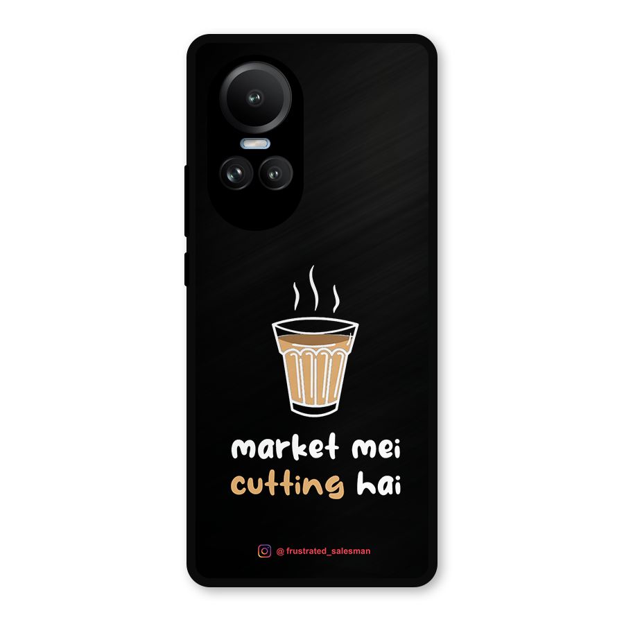 Market Mei Cutting Hai Black Metal Back Case for Oppo Reno10