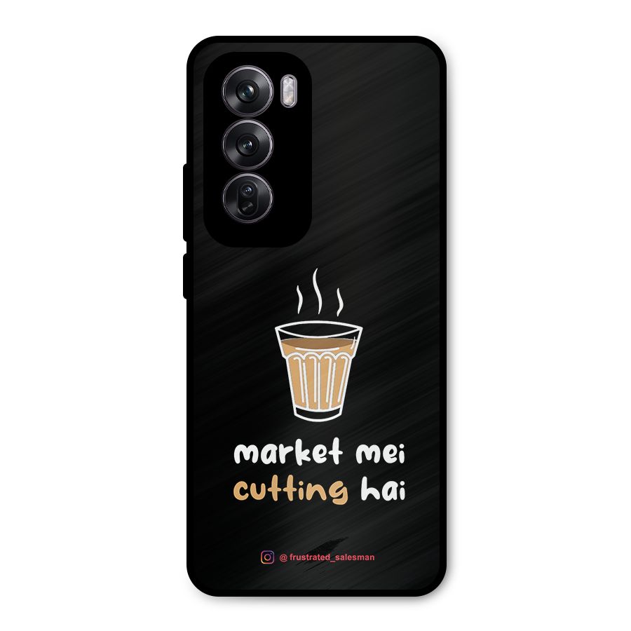 Market Mei Cutting Hai Black Metal Back Case for Oppo Reno12 Pro