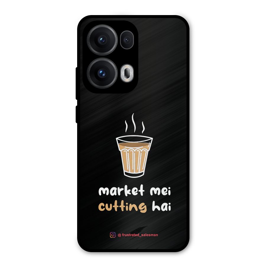 Market Mei Cutting Hai Black Metal Back Case for Oppo Reno13 Pro