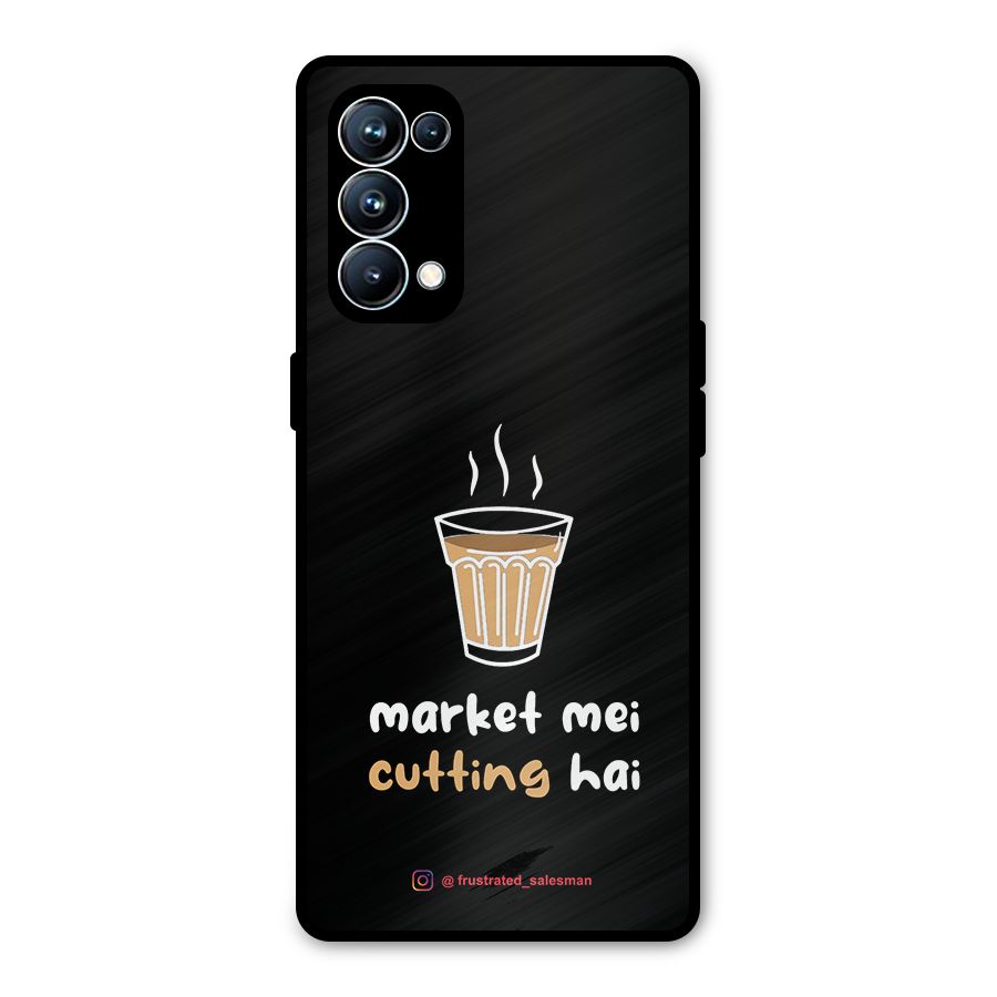 Market Mei Cutting Hai Black Metal Back Case for Oppo Reno5 Pro 5G