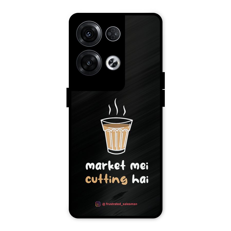 Market Mei Cutting Hai Black Metal Back Case for Oppo Reno8 Pro 5G