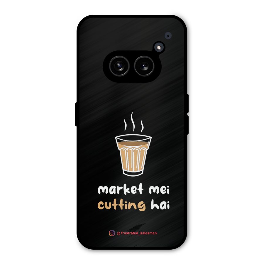 Market Mei Cutting Hai Black Metal Back Case for Nothing Phone 2a