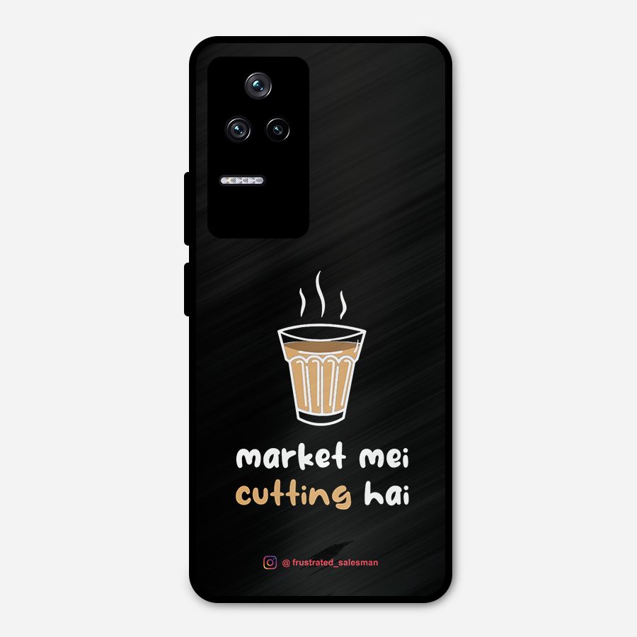 Market Mei Cutting Hai Black Metal Back Case for Poco F4 5G