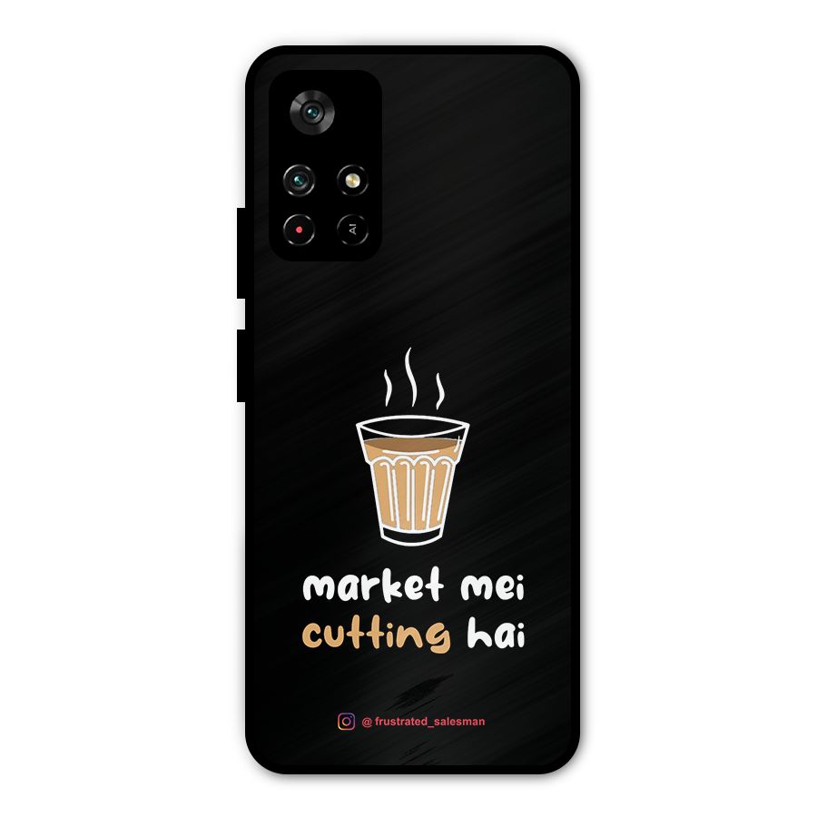 Market Mei Cutting Hai Black Metal Back Case for Poco M4 Pro 5G
