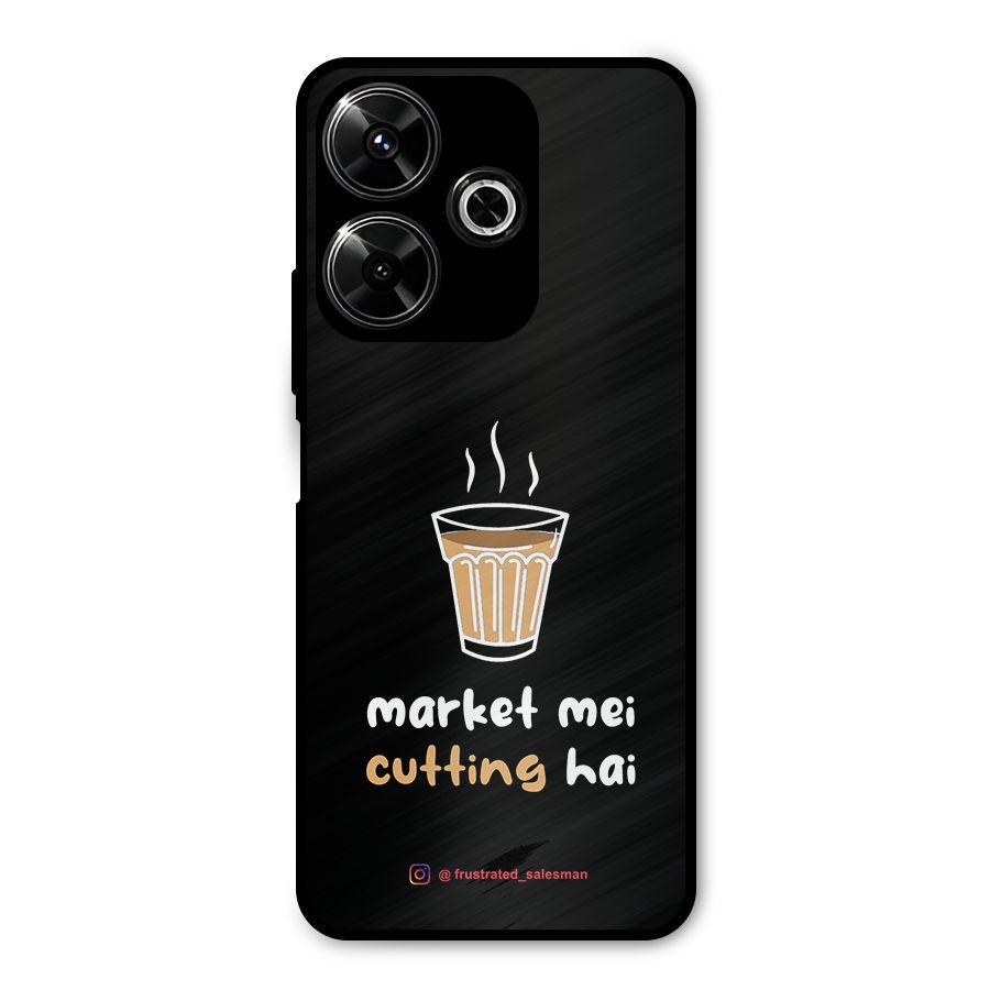 Market Mei Cutting Hai Black Metal Back Case for Poco M6 Plus