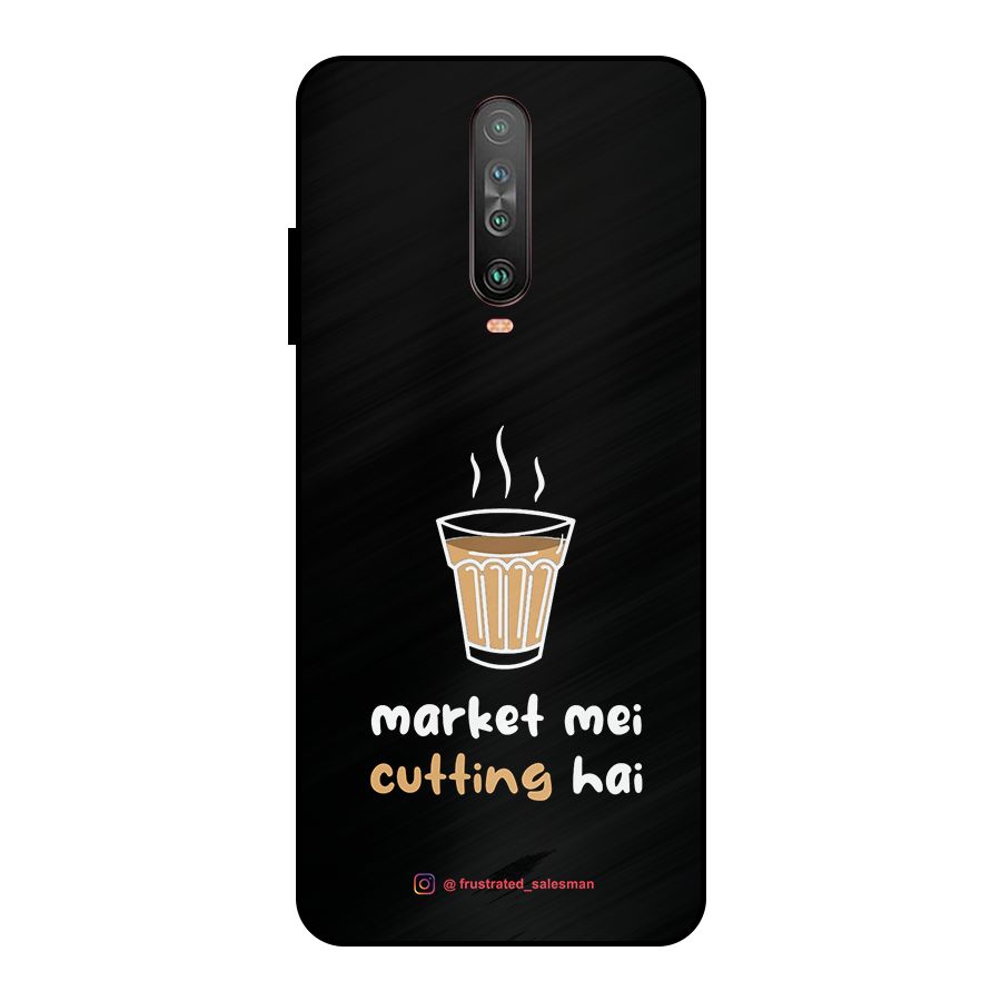 Market Mei Cutting Hai Black Metal Back Case for Poco X2