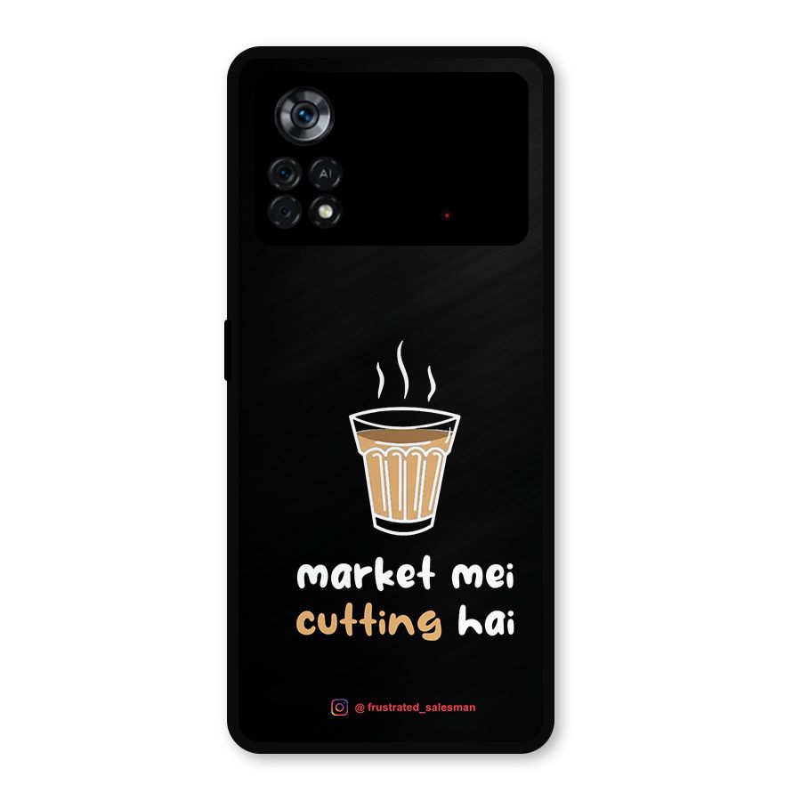 Market Mei Cutting Hai Black Metal Back Case for Poco X4 Pro 5G