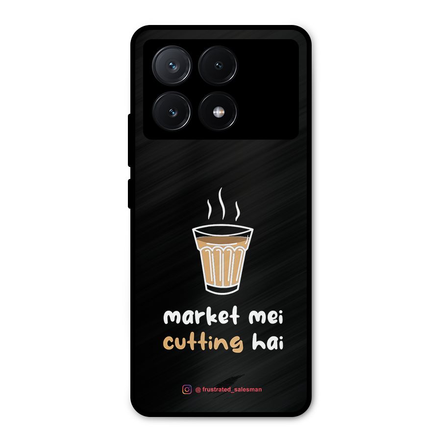 Market Mei Cutting Hai Black Metal Back Case for Poco X6 Pro