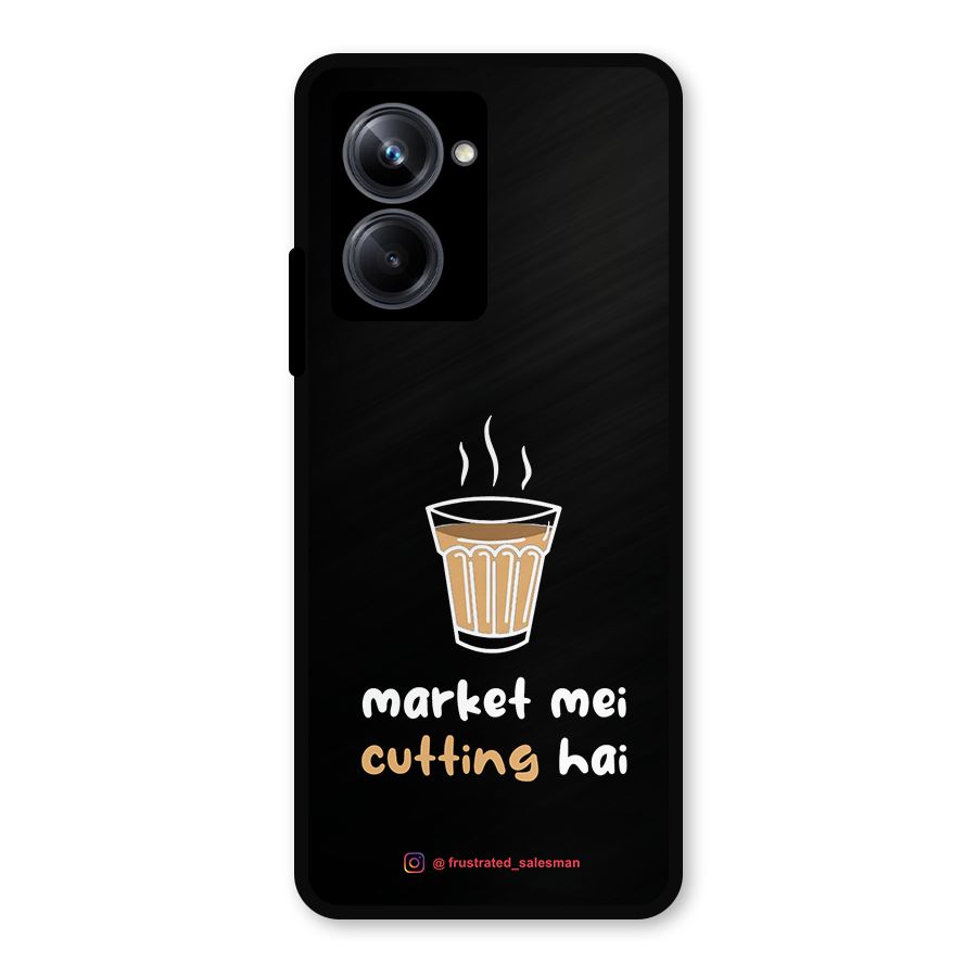 Market Mei Cutting Hai Black Metal Back Case for Realme 10 Pro