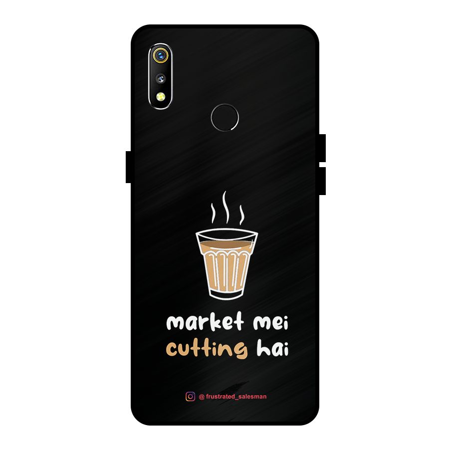 Market Mei Cutting Hai Black Metal Back Case for Realme 3