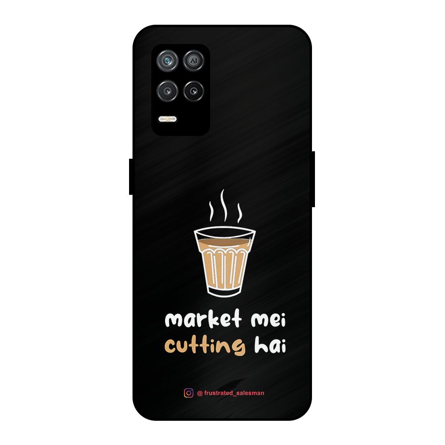 Market Mei Cutting Hai Black Metal Back Case for Realme 9 5G