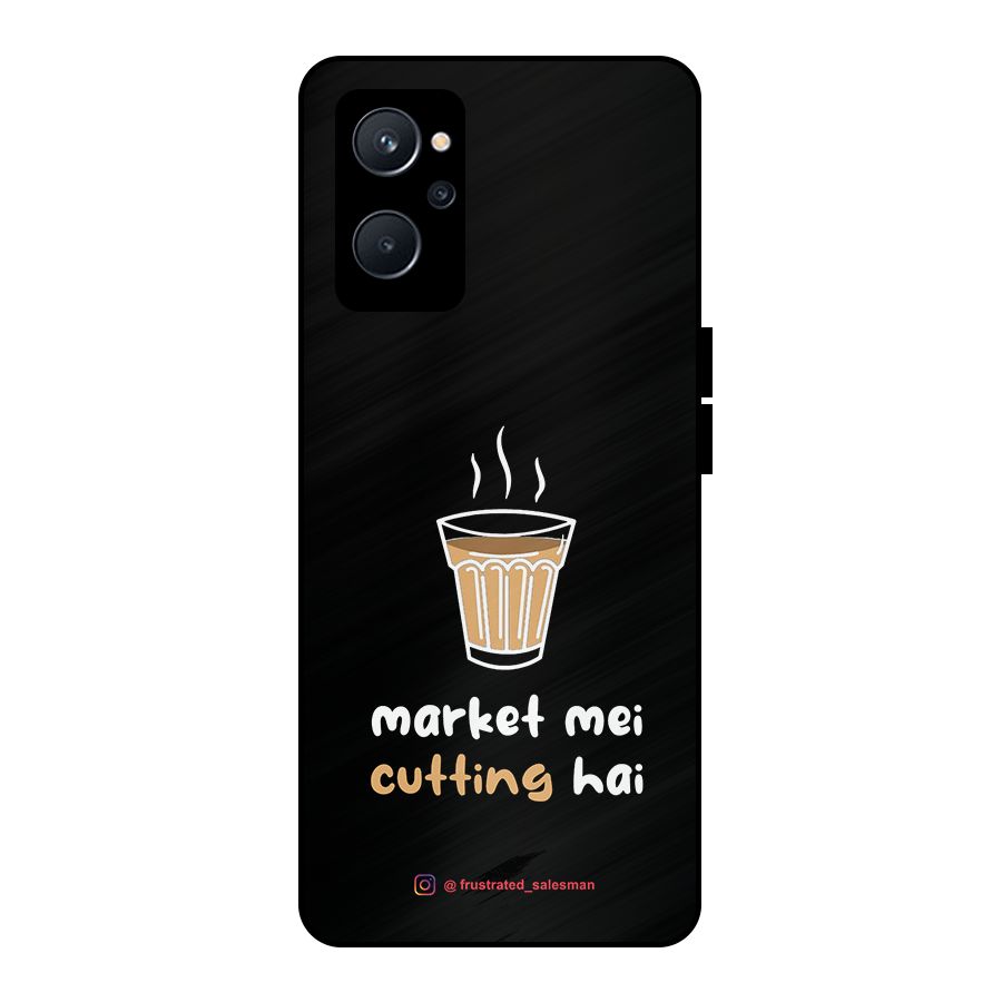 Market Mei Cutting Hai Black Metal Back Case for Realme 9i 5G