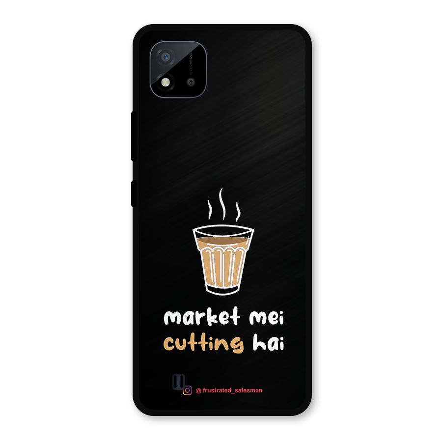 Market Mei Cutting Hai Black Metal Back Case for Realme C11 2021