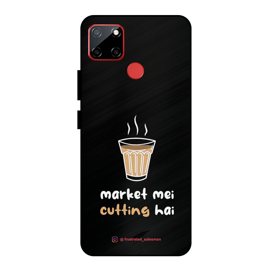 Market Mei Cutting Hai Black Metal Back Case for Realme C12