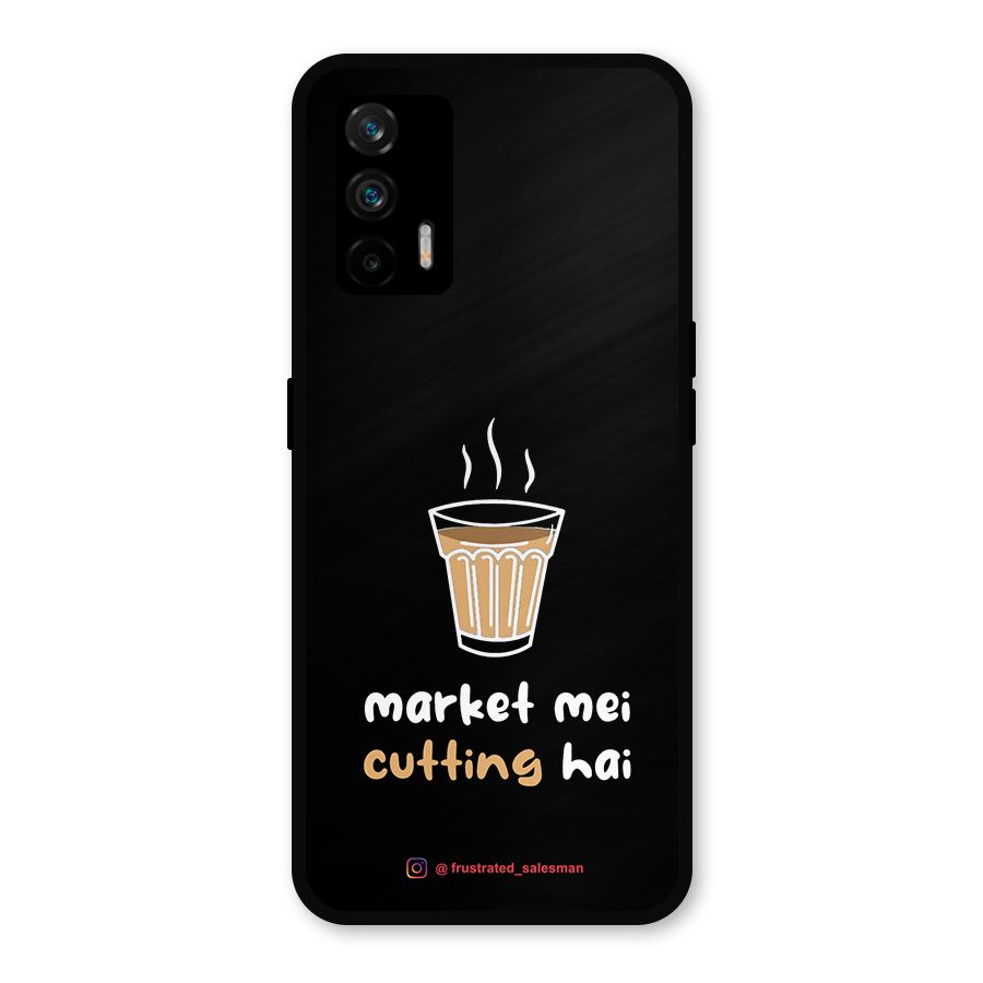 Market Mei Cutting Hai Black Metal Back Case for Realme GT 5G