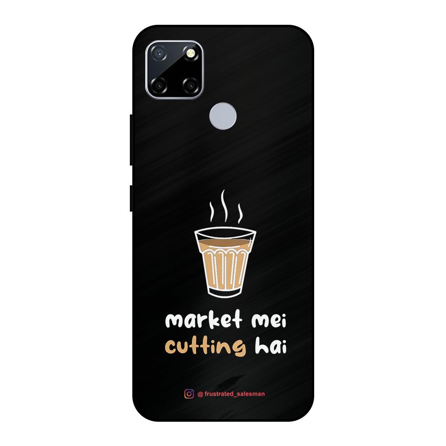 Market Mei Cutting Hai Black Metal Back Case for Realme Narzo 20