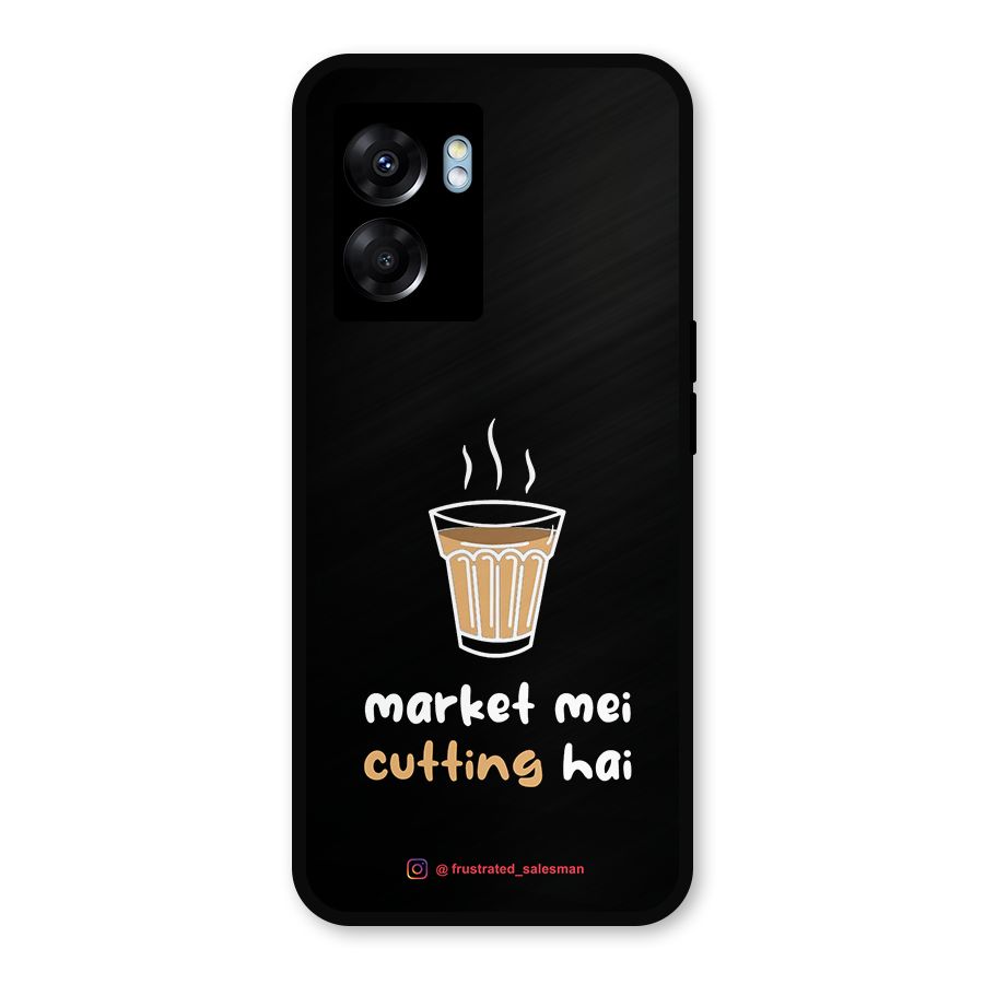 Market Mei Cutting Hai Black Metal Back Case for Realme Narzo 50 5G