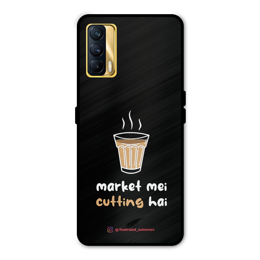 Market Mei Cutting Hai Black Metal Back Case for Realme X7