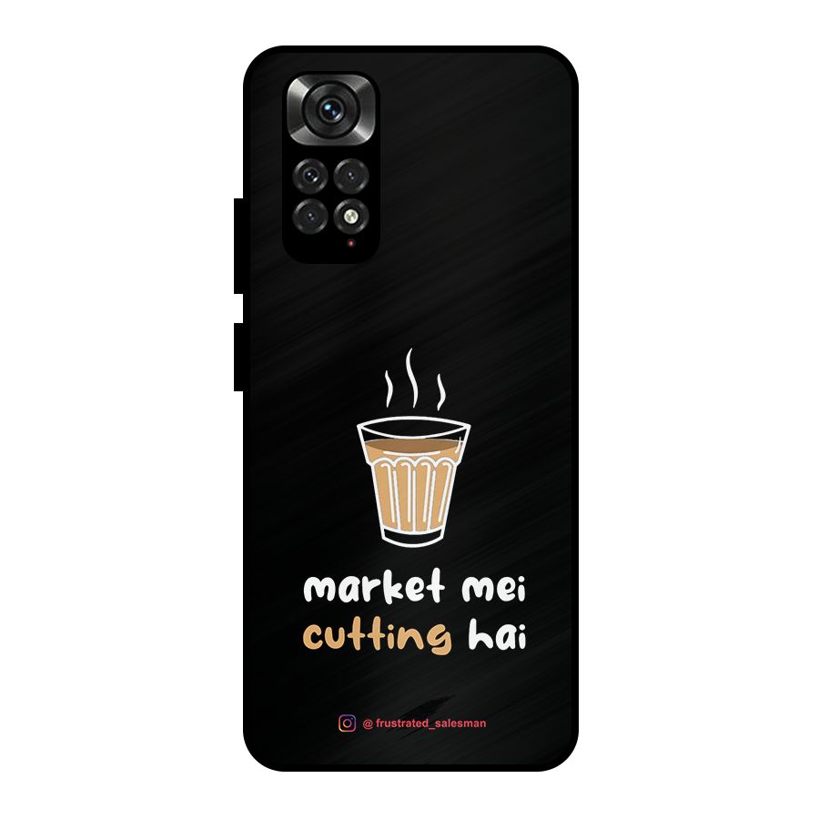 Market Mei Cutting Hai Black Metal Back Case for Redmi Note 11 Pro