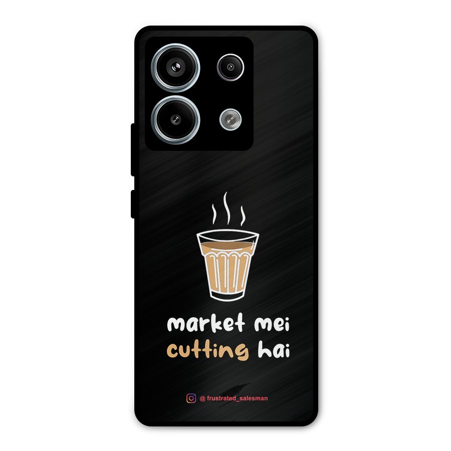 Market Mei Cutting Hai Black Metal Back Case for Redmi Note 13 Pro 5G
