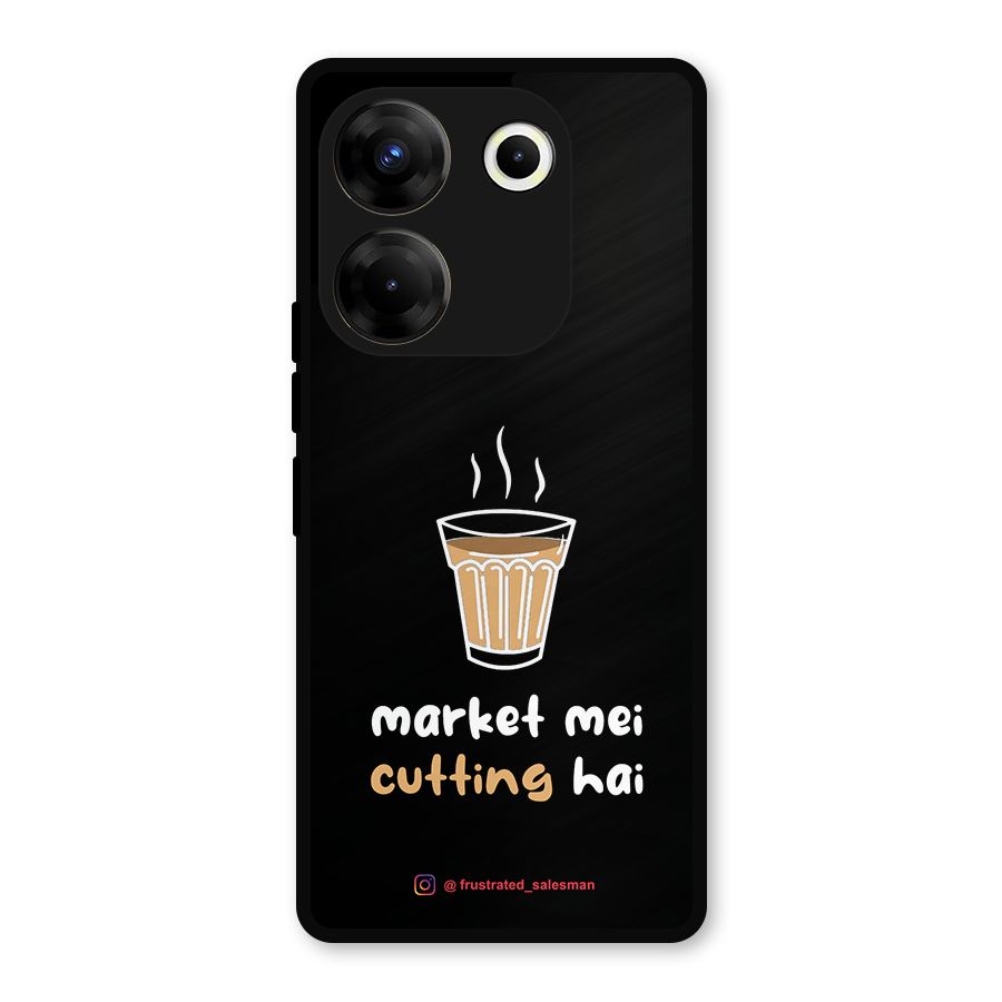 Market Mei Cutting Hai Black Metal Back Case for Tecno Camon 20