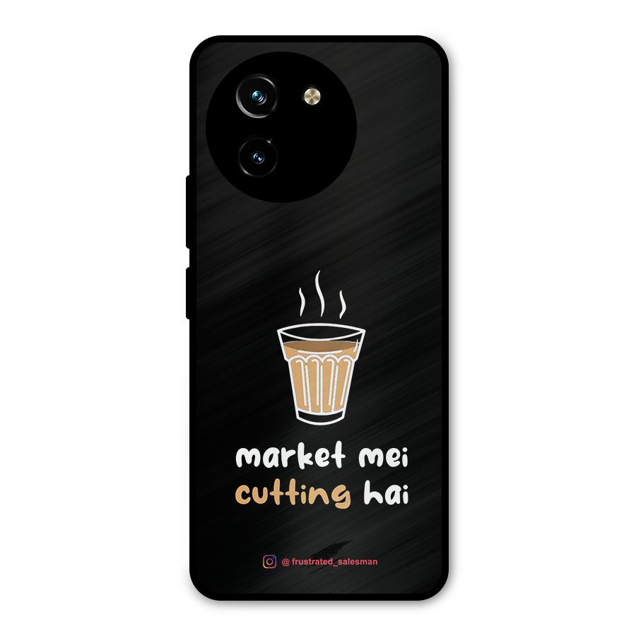 Market Mei Cutting Hai Black Metal Back Case for Vivo T3x