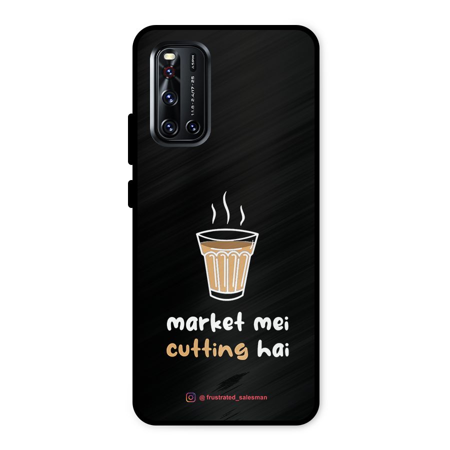 Market Mei Cutting Hai Black Metal Back Case for Vivo V19