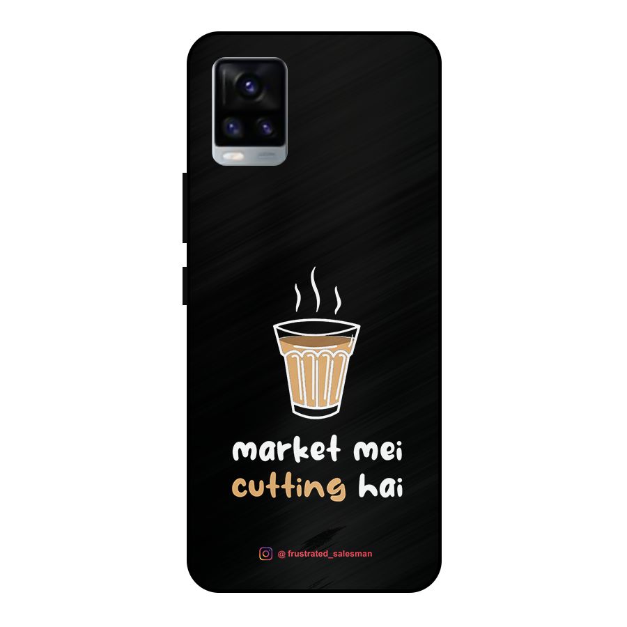 Market Mei Cutting Hai Black Metal Back Case for Vivo V20