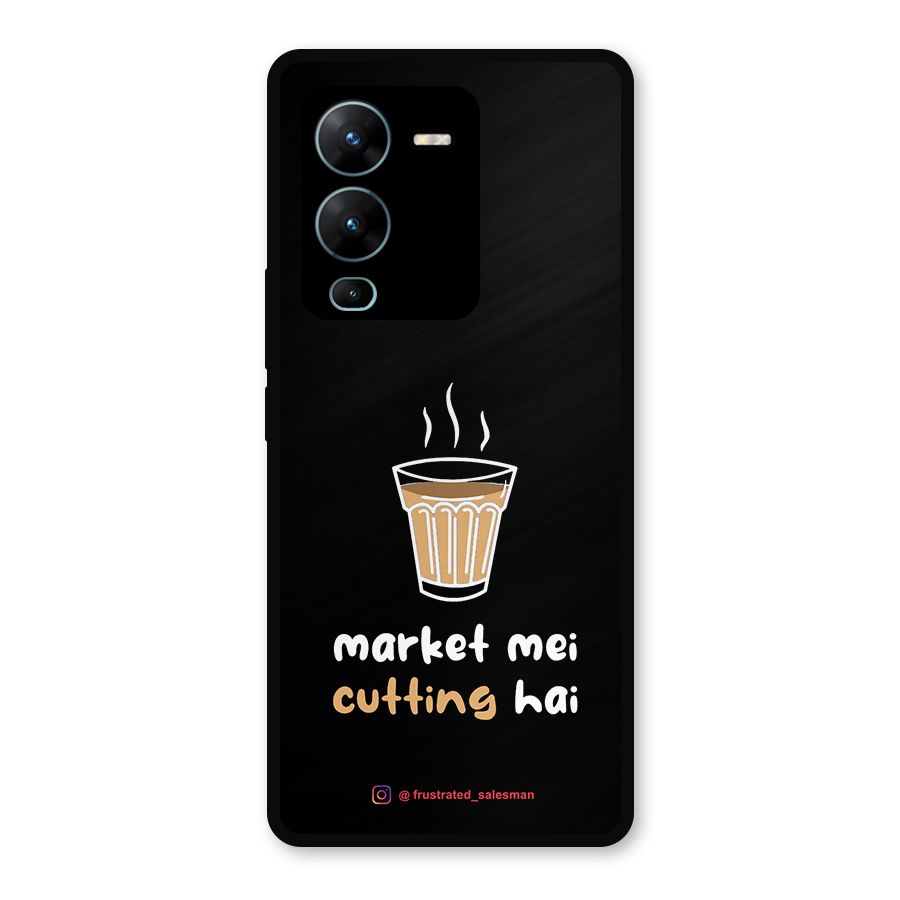 Market Mei Cutting Hai Black Metal Back Case for Vivo V25 Pro