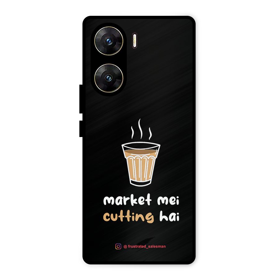 Market Mei Cutting Hai Black Metal Back Case for Vivo V29e