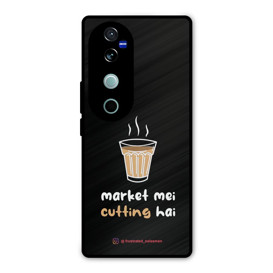 Market Mei Cutting Hai Black Metal Back Case for Vivo V40