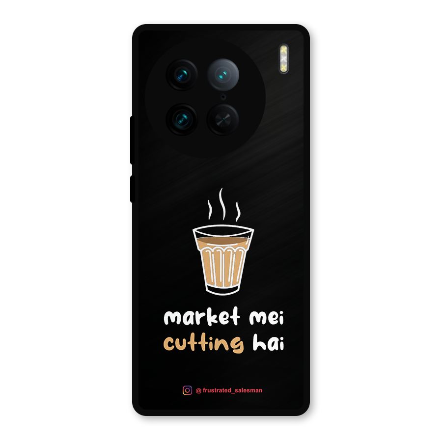 Market Mei Cutting Hai Black Metal Back Case for Vivo X90 Pro
