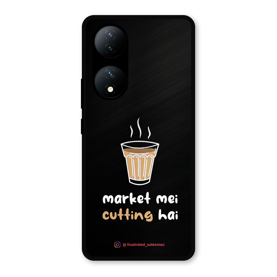Market Mei Cutting Hai Black Metal Back Case for Vivo Y100a