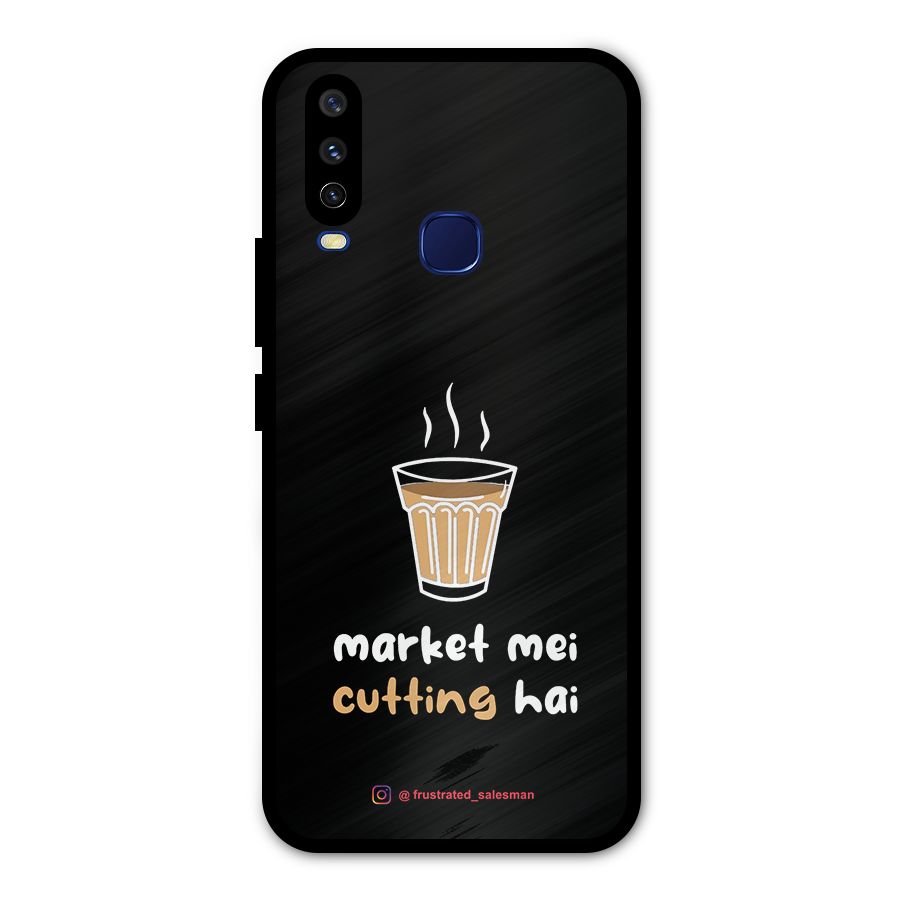 Market Mei Cutting Hai Black Metal Back Case for Vivo Y12
