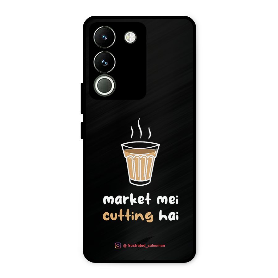 Market Mei Cutting Hai Black Metal Back Case for Vivo Y200