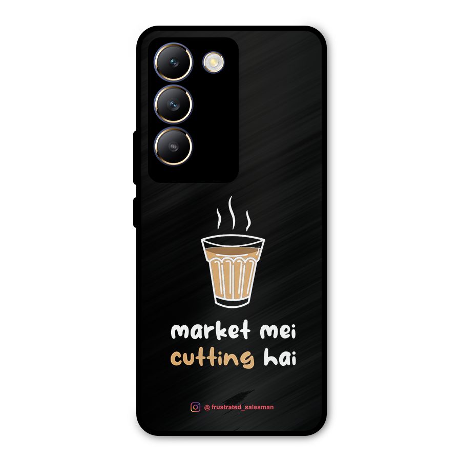 Market Mei Cutting Hai Black Metal Back Case for Vivo Y200e
