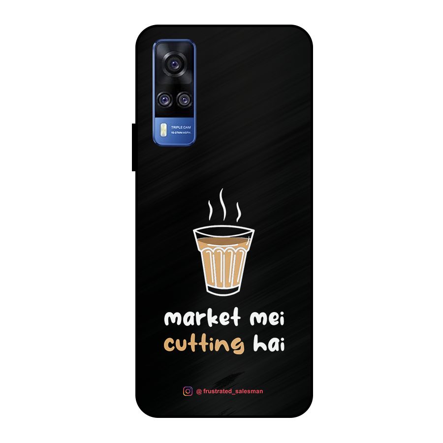 Market Mei Cutting Hai Black Metal Back Case for Vivo Y51