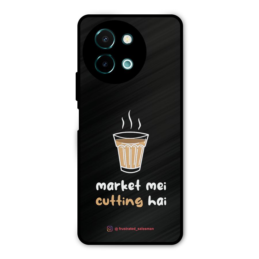 Market Mei Cutting Hai Black Metal Back Case for Vivo Y58