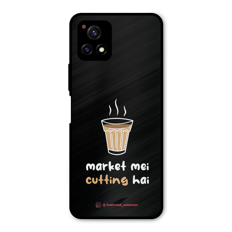 Market Mei Cutting Hai Black Metal Back Case for Vivo Y72 5G