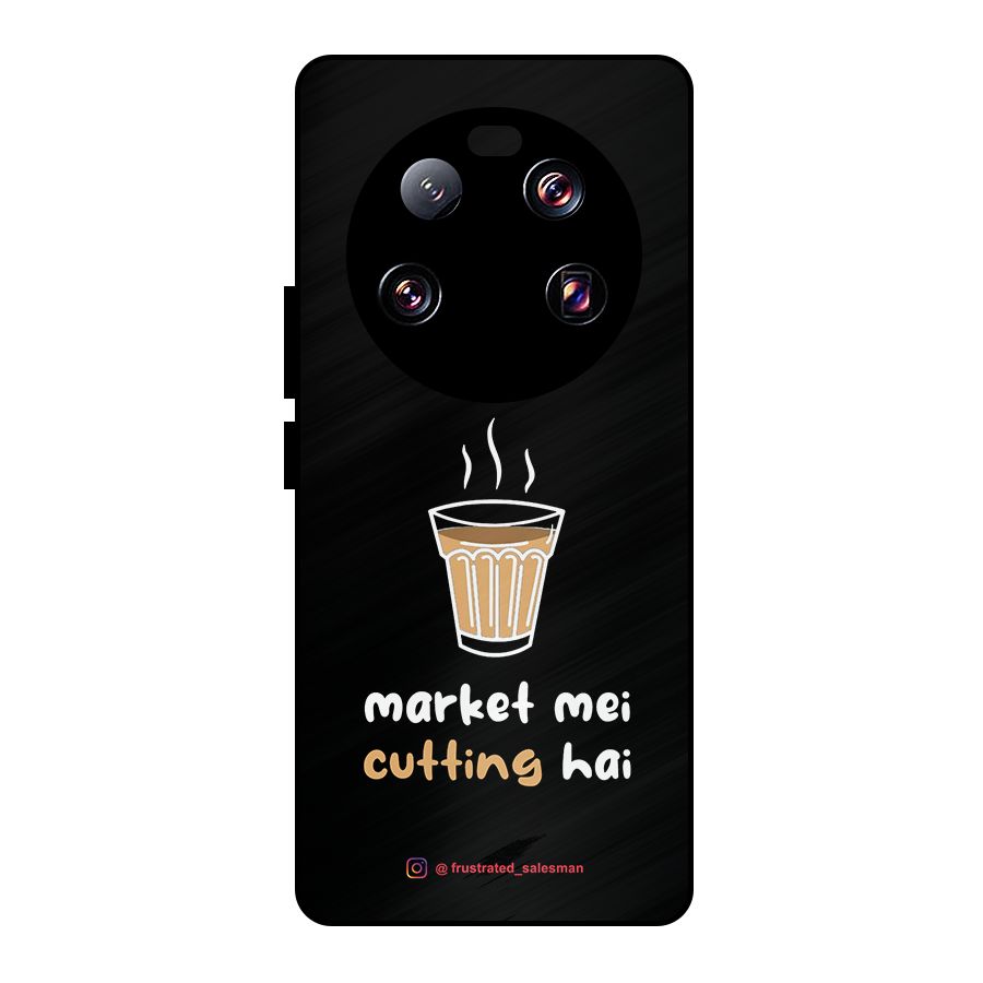 Market Mei Cutting Hai Black Metal Back Case for Xiaomi 13 Ultra