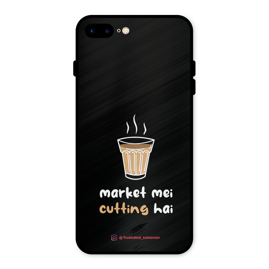 Market Mei Cutting Hai Black Metal Back Case for iPhone 7 Plus