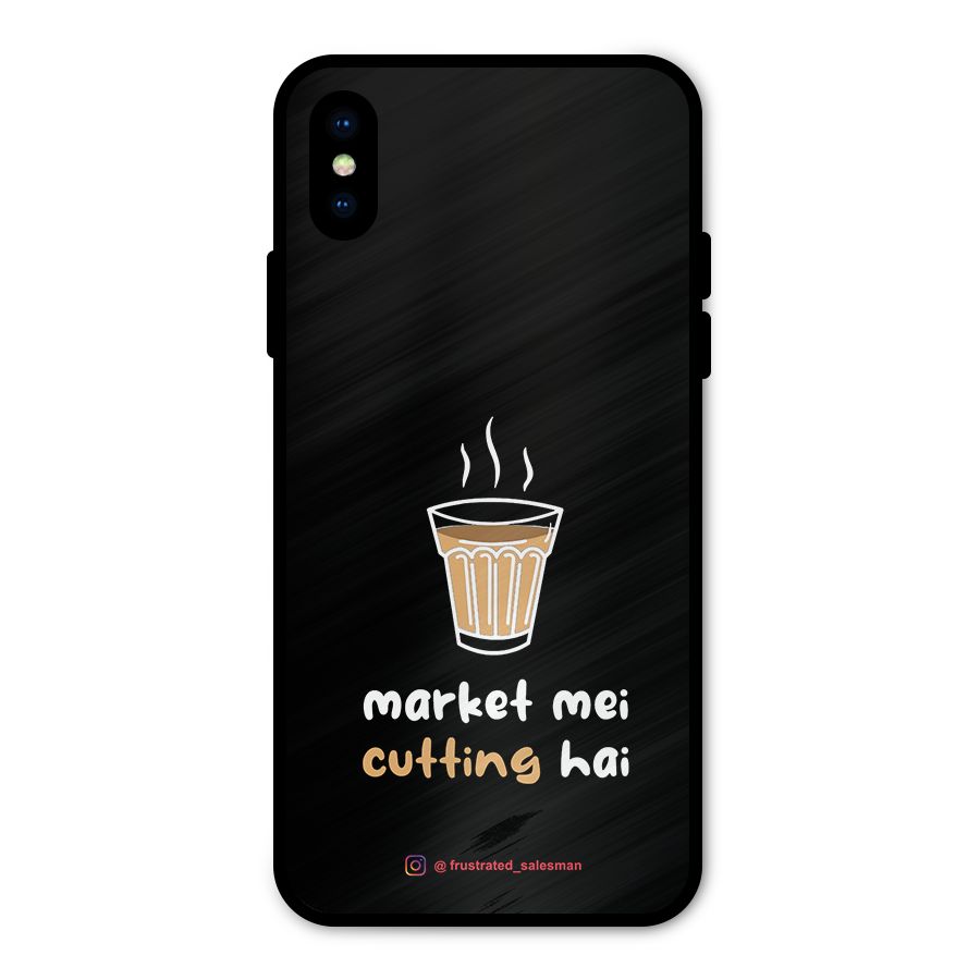 Market Mei Cutting Hai Black Metal Back Case for iPhone X