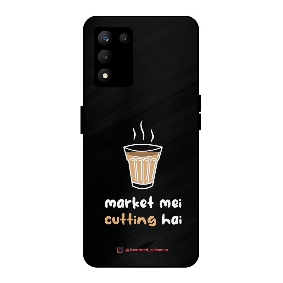 Market Mei Cutting Hai Black Metal Back Case for realme 9 5G SE