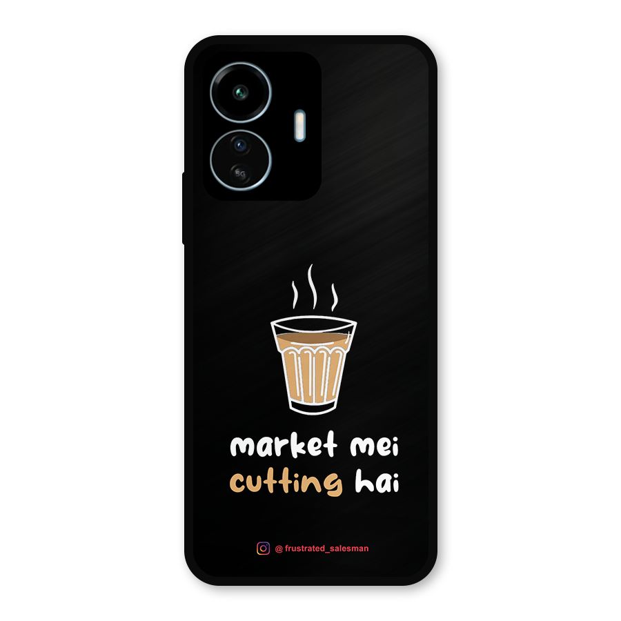 Market Mei Cutting Hai Black Metal Back Case for vivo iQOO Z6 Lite 5G
