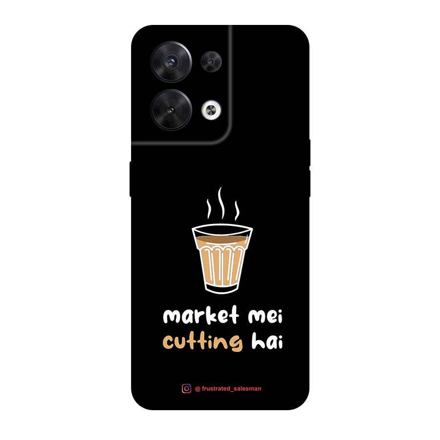 Market Mei Cutting Hai Black Original Polycarbonate Back Case for Oppo Reno8 5G