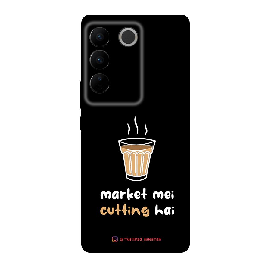 Market Mei Cutting Hai Black Original Polycarbonate Back Case for Vivo V27