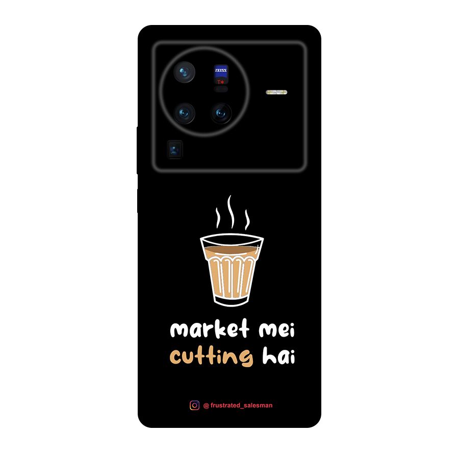 Market Mei Cutting Hai Black Original Polycarbonate Back Case for Vivo X80