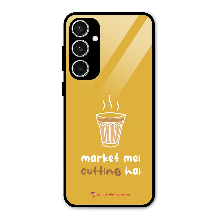 Market Mei Cutting Hai Mustard Yellow Glass Back Case for Galaxy S23 FE
