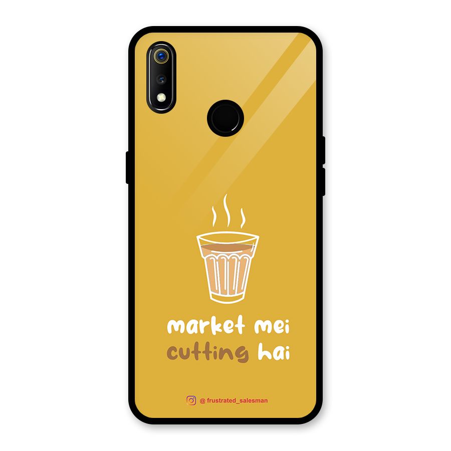 Market Mei Cutting Hai Mustard Yellow Glass Back Case for Realme 3i