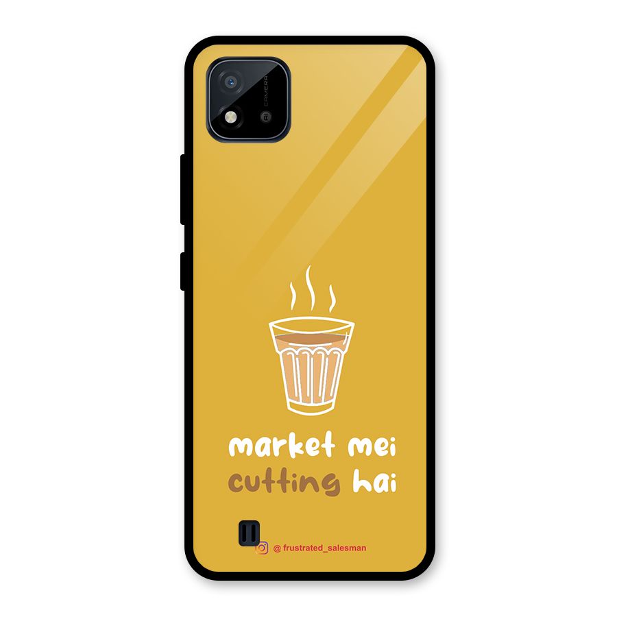 Market Mei Cutting Hai Mustard Yellow Glass Back Case for Realme C11 2021